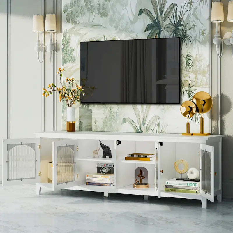 Mobile TV Naro Modern da 180 cm con Anta in Vetro