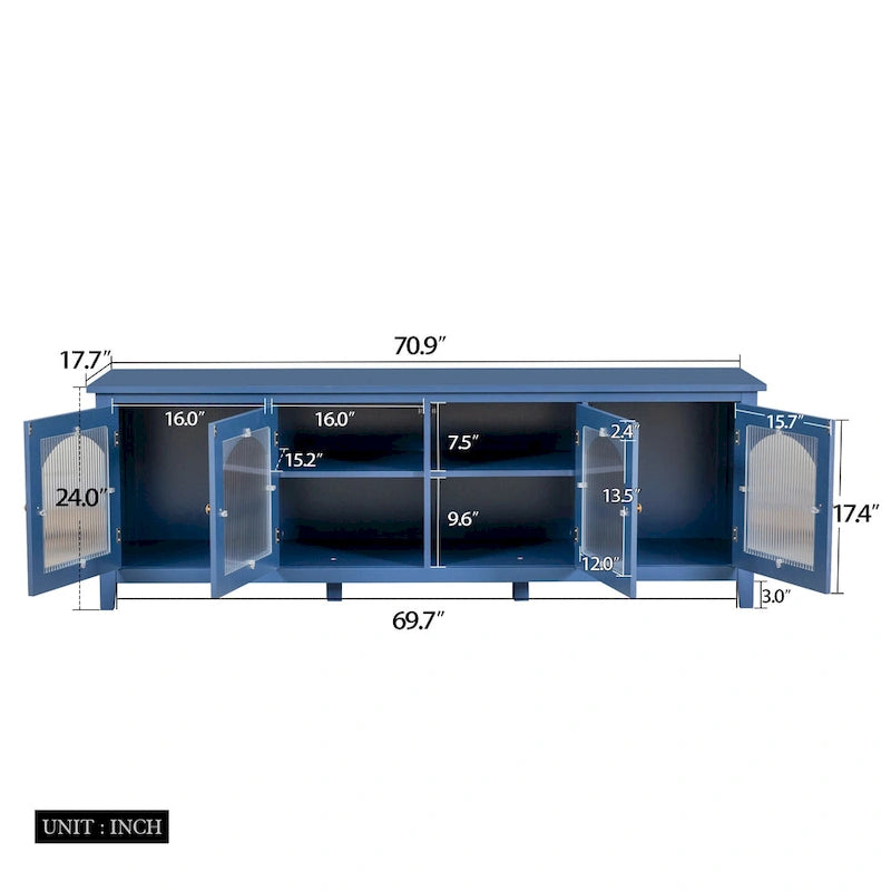 Mobile TV Naro Modern da 180 cm con Anta in Vetro