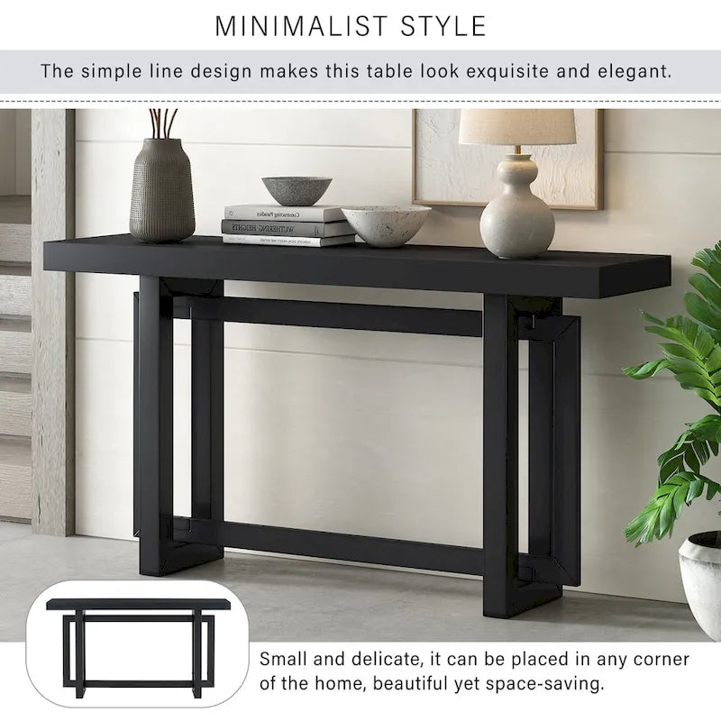 Tavolo Consolle Contemporaneo con Piano in Legno, Tavolo da Ingresso Extra Lungo per Ingresso, Corridoio, Soggiorno, Atrio, Passaggio