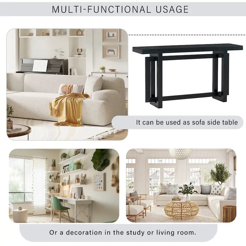 Tavolo Consolle Contemporaneo con Piano in Legno, Tavolo da Ingresso Extra Lungo per Ingresso, Corridoio, Soggiorno, Atrio, Passaggio