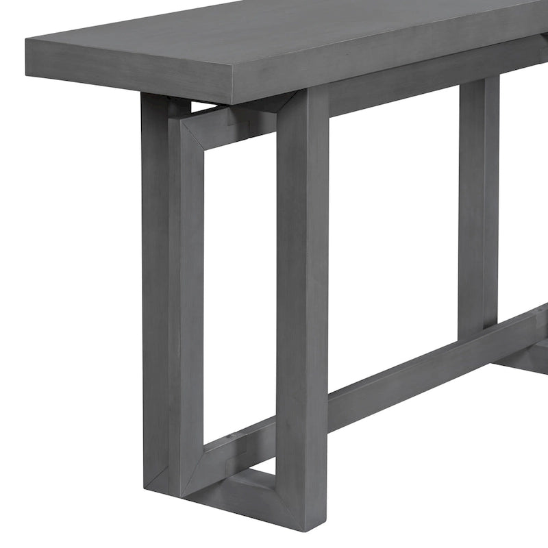 Tavolo Consolle Contemporaneo con Piano in Legno, Tavolo da Ingresso Extra Lungo per Ingresso, Corridoio, Soggiorno, Atrio, Passaggio