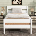 Letto Singolo con Testiera e Pediera, Bianco, Design Salvaspazio con Contenitore