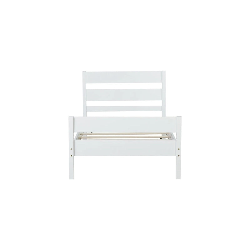 Letto Singolo con Testiera e Pediera, Bianco, Design Salvaspazio con Contenitore