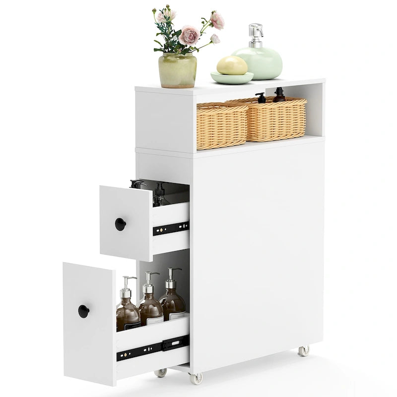 Mobile Contenitore Bagno Salvaspazio Stretto Lato WC Carta