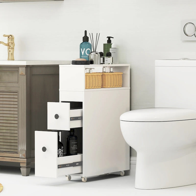 Mobile Contenitore Bagno Salvaspazio Stretto Lato WC Carta