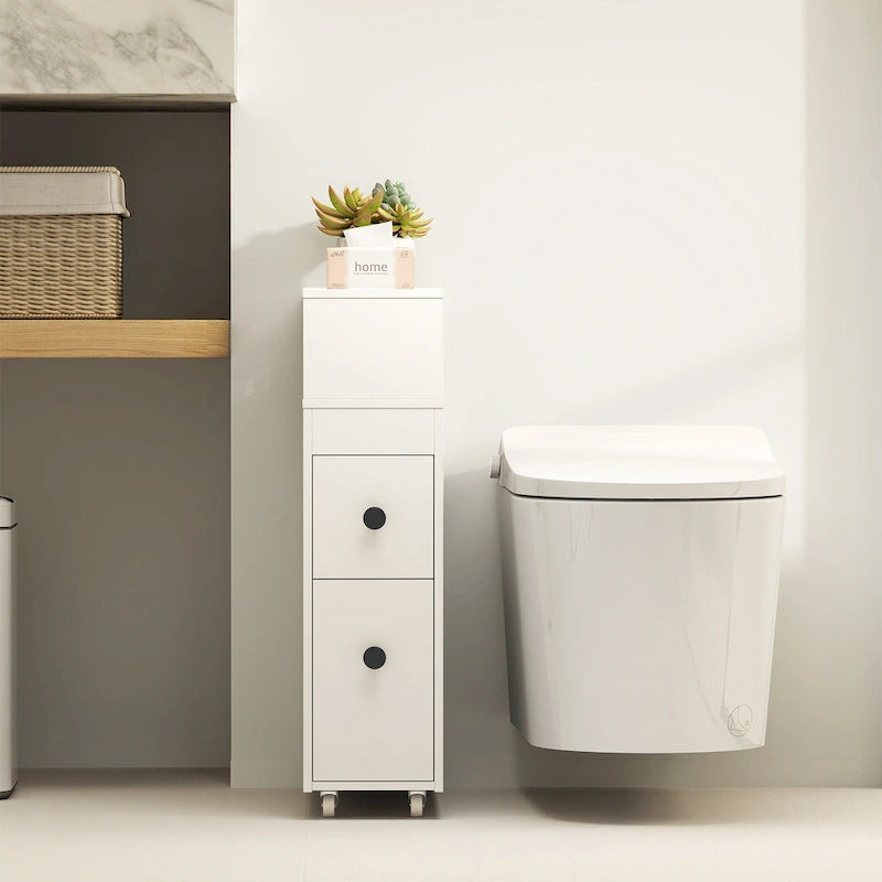 Mobile Contenitore Bagno Salvaspazio Stretto Lato WC Carta