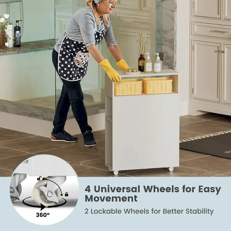 Mobile Contenitore Bagno Salvaspazio Stretto Lato WC Carta