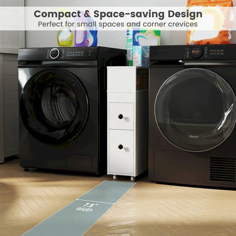 Mobile Contenitore Bagno Salvaspazio Stretto Lato WC Carta