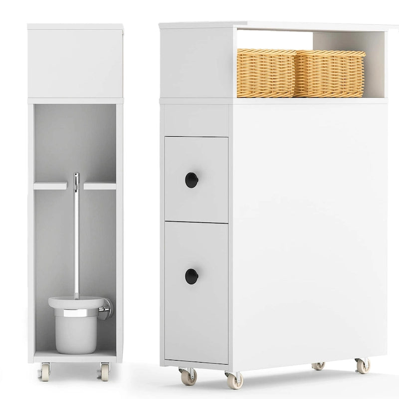 Mobile Contenitore Bagno Salvaspazio Stretto Lato WC Carta