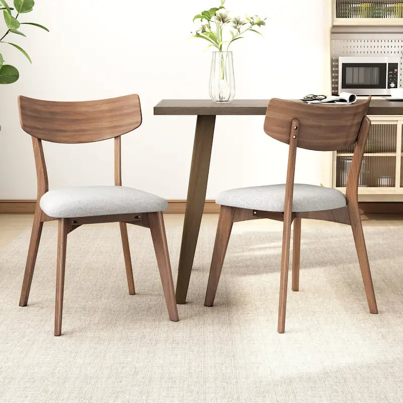 Set da Pranzo Mid-Century di 7 Pezzi con Tavolo Rettangolare e 6 Sedie