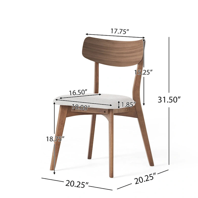Set da Pranzo Mid-Century di 7 Pezzi con Tavolo Rettangolare e 6 Sedie