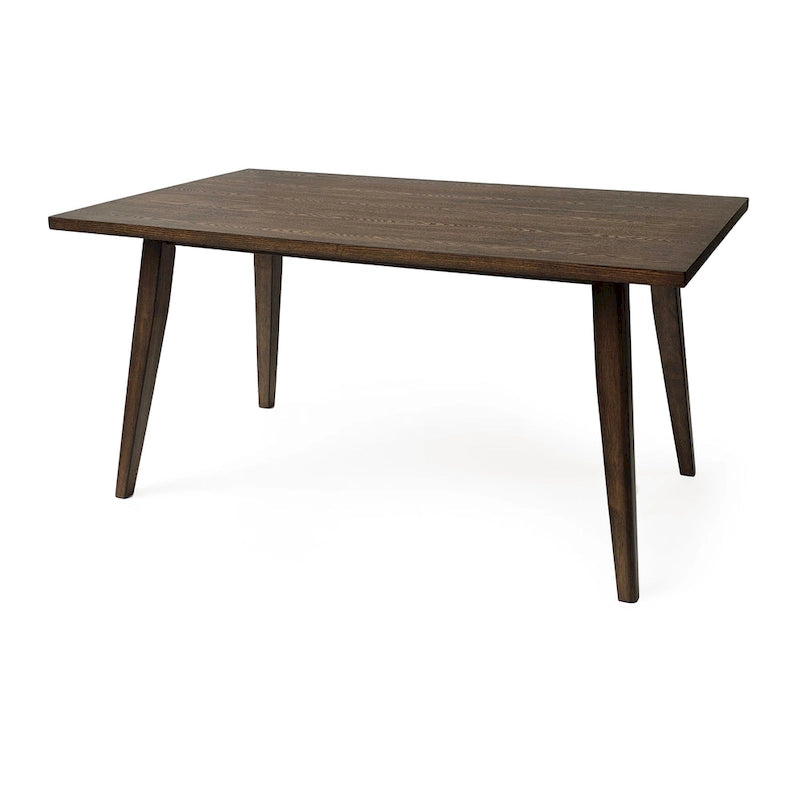 Set da Pranzo Mid-Century di 7 Pezzi con Tavolo Rettangolare e 6 Sedie