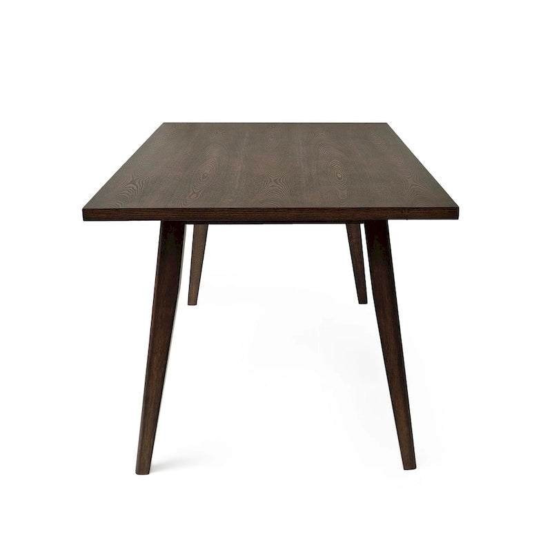 Set da Pranzo Mid-Century di 7 Pezzi con Tavolo Rettangolare e 6 Sedie