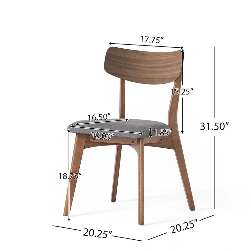 Set da Pranzo Mid-Century di 7 Pezzi con Tavolo Rettangolare e 6 Sedie