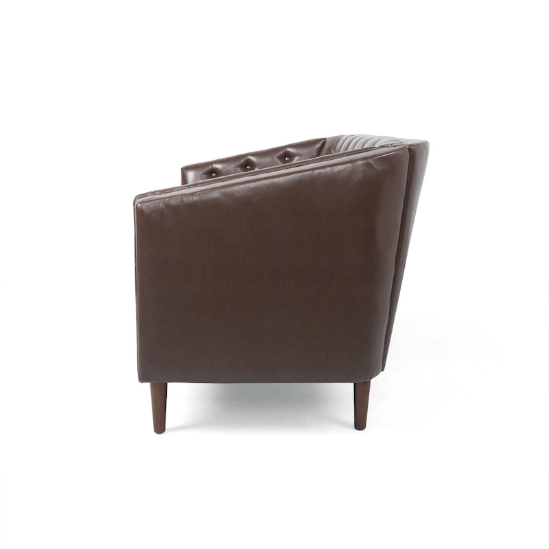 Divanetto trapuntato contemporaneo in similpelle