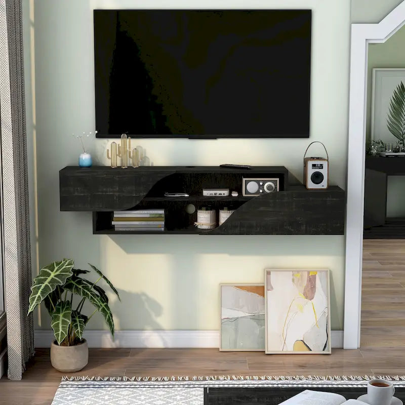 Mobile TV sospeso a 2 ripiani da 150 cm in stile transizionale
