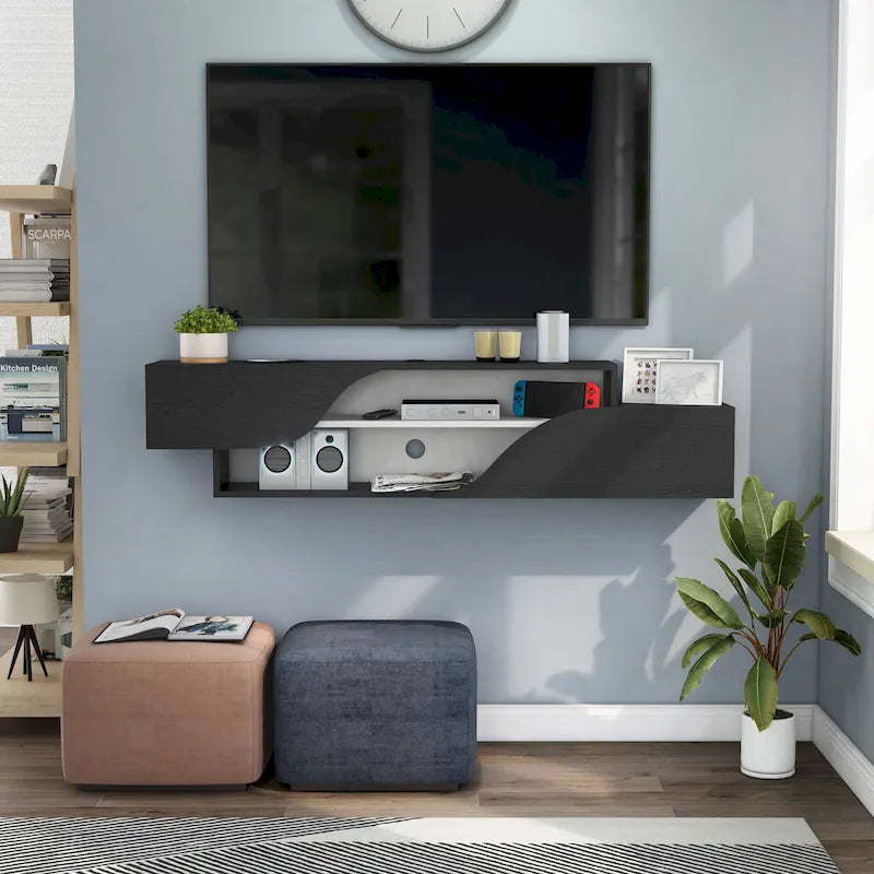 Mobile TV sospeso a 2 ripiani da 150 cm in stile transizionale
