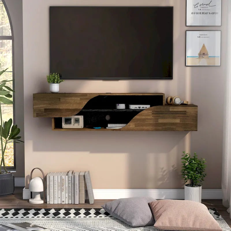 Mobile TV sospeso a 2 ripiani da 150 cm in stile transizionale