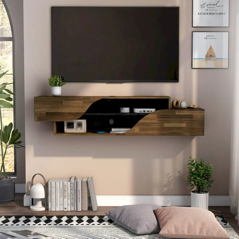 Mobile TV sospeso a 2 ripiani da 150 cm in stile transizionale