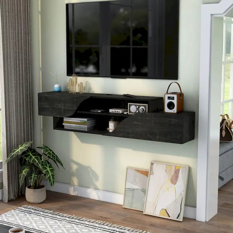 Mobile TV sospeso a 2 ripiani da 150 cm in stile transizionale