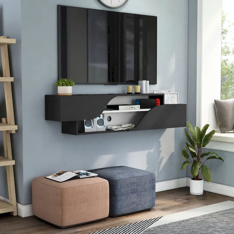 Mobile TV sospeso a 2 ripiani da 150 cm in stile transizionale