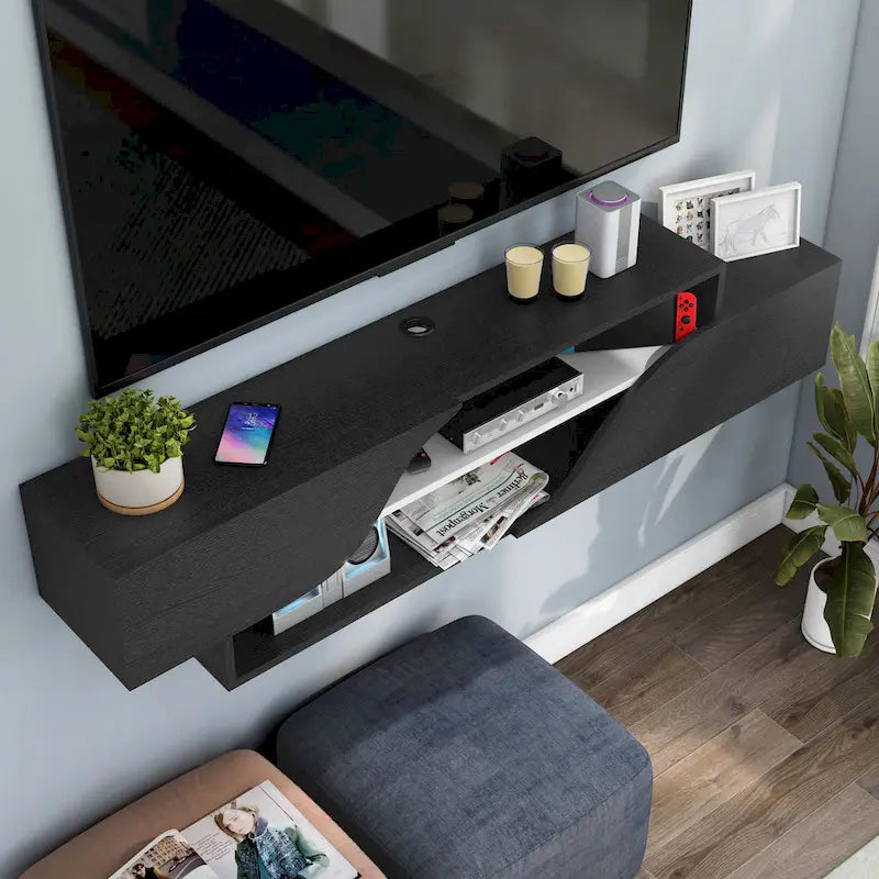 Mobile TV sospeso a 2 ripiani da 150 cm in stile transizionale
