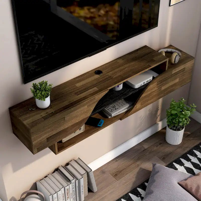 Mobile TV sospeso a 2 ripiani da 150 cm in stile transizionale