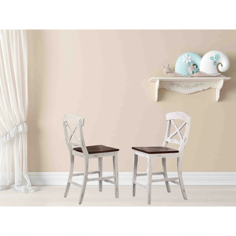 Sgabello da bancone Transitional X-Back in caramello biscotto