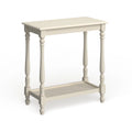 Tavolino Quam Farmhouse bianco da 63,5 cm in legno massello con 1 ripiano