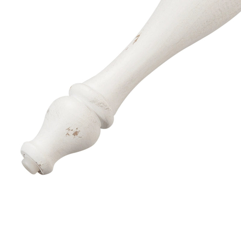 Tavolo con gambe a 6 posti in corteccia stagionata bianco antico