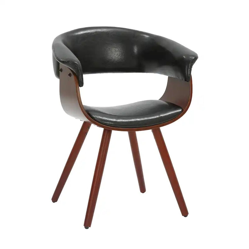 Sedia da pranzo Zelda in similpelle e legno, stile Mid-Century