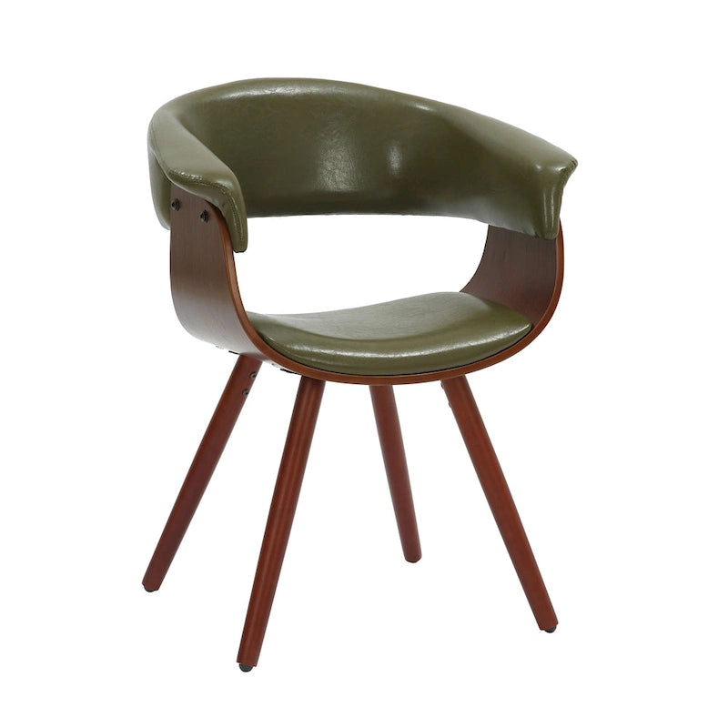 Sedia da pranzo Zelda in similpelle e legno, stile Mid-Century