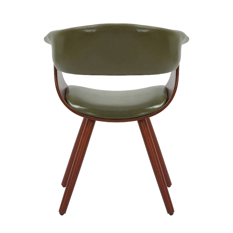 Sedia da pranzo Zelda in similpelle e legno, stile Mid-Century