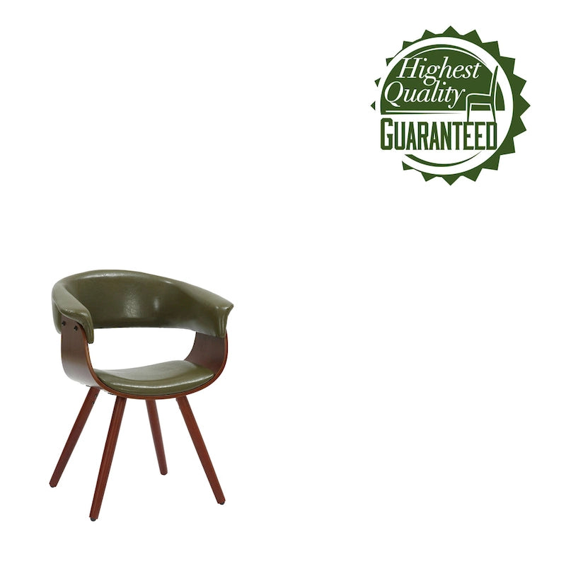 Sedia da pranzo Zelda in similpelle e legno, stile Mid-Century