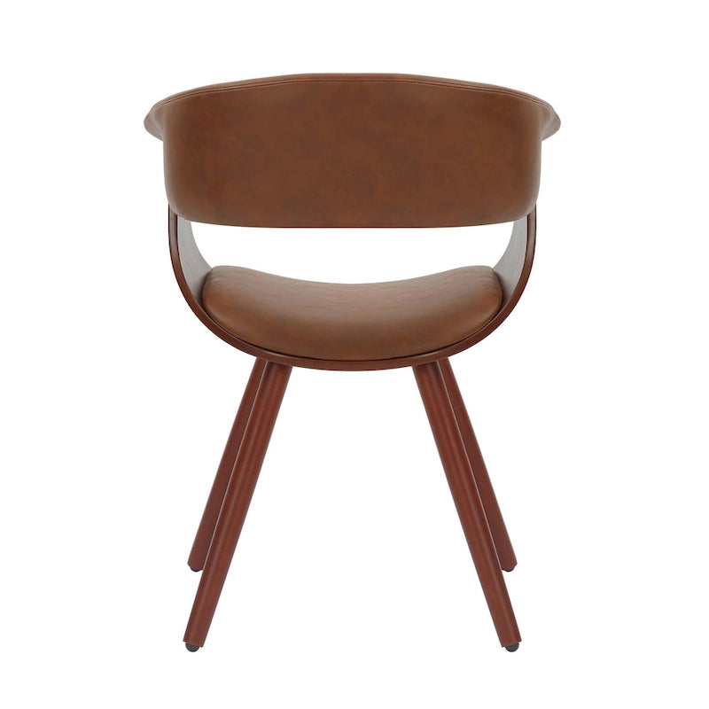 Sedia da pranzo Zelda in similpelle e legno, stile Mid-Century