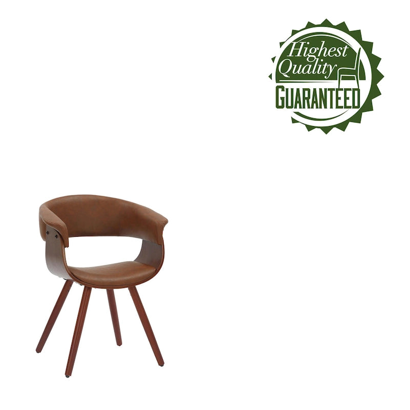 Sedia da pranzo Zelda in similpelle e legno, stile Mid-Century