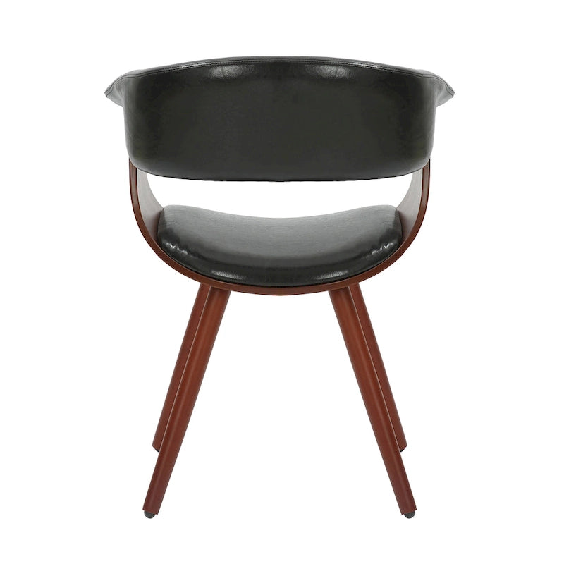 Sedia da pranzo Zelda in similpelle e legno, stile Mid-Century