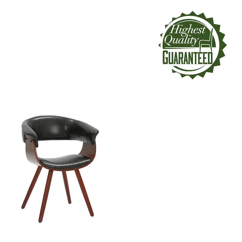 Sedia da pranzo Zelda in similpelle e legno, stile Mid-Century