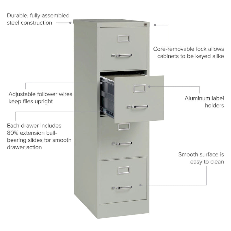Hirsh 25 Classificatore verticale commerciale a 4 cassetti per documenti formato lettera