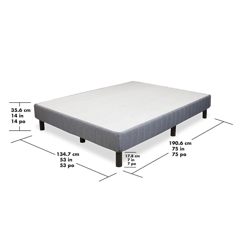 Base letto interamente rinforzata e box spring in metallo