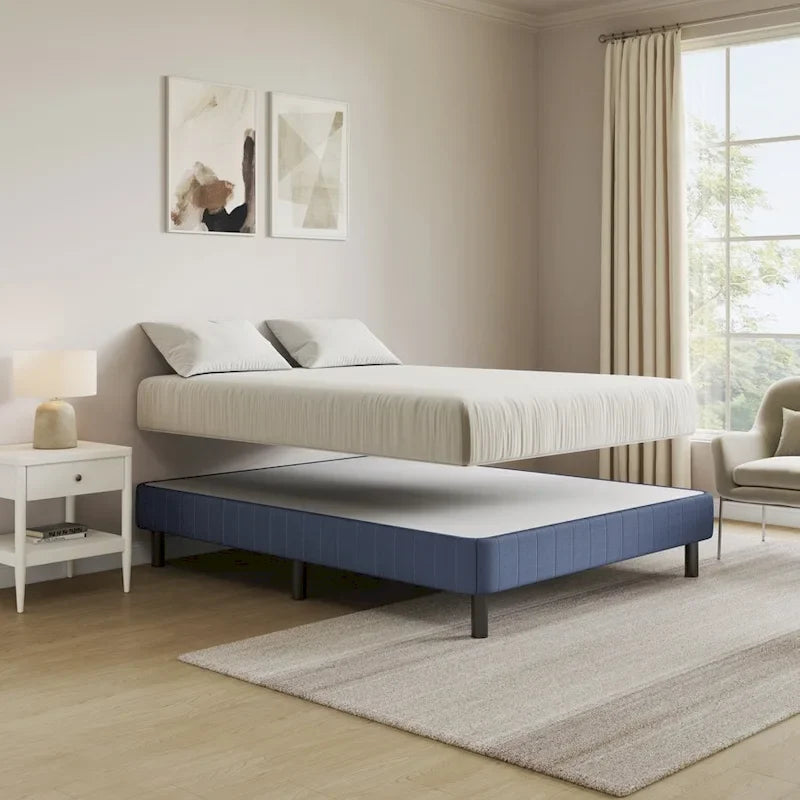 Base letto interamente rinforzata e box spring in metallo