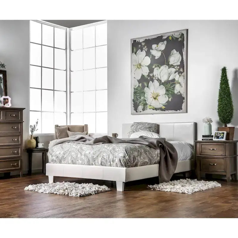 Lala Modern King Letto a Piattaforma in Ecopelle