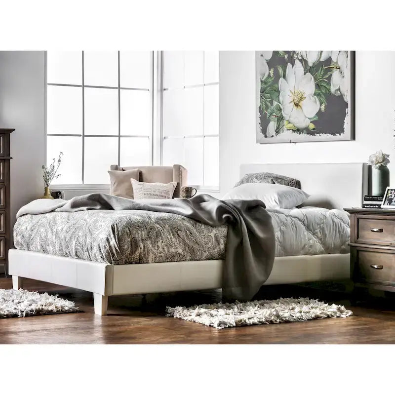 Lala Modern King Letto a Piattaforma in Ecopelle