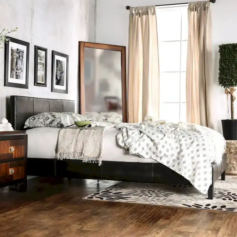 Lala Modern King Letto a Piattaforma in Ecopelle