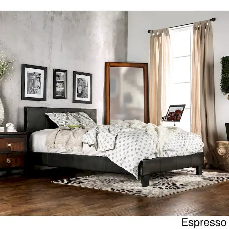 Lala Modern King Letto a Piattaforma in Ecopelle