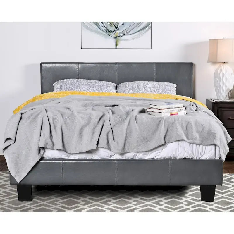Lala Modern King Letto a Piattaforma in Ecopelle