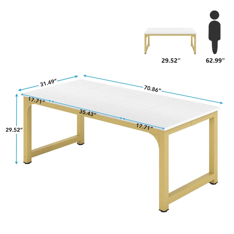 Tavolo da conferenza 70.86, tavolo riunioni con telaio in metallo stabile - 70.86L x 31W x 29H