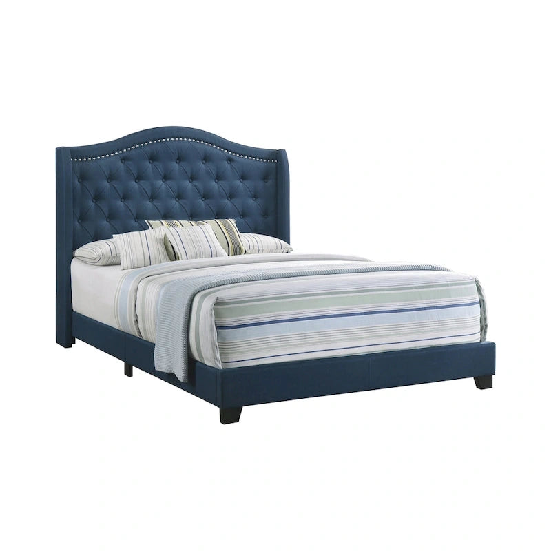 Letto imbottito Tufted Demi-wing a schienale ricurvo