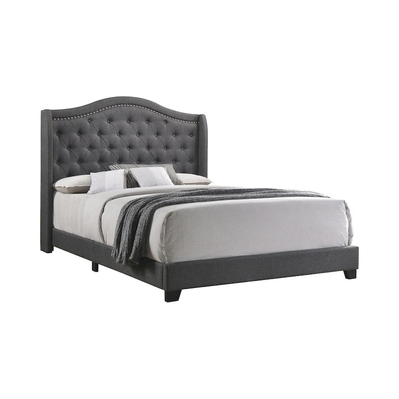 Letto imbottito Tufted Demi-wing a schienale ricurvo