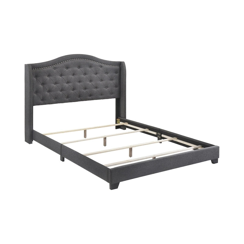 Letto imbottito Tufted Demi-wing a schienale ricurvo